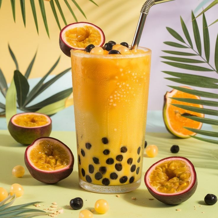 بوبا باشن فروت – passion fruit boba