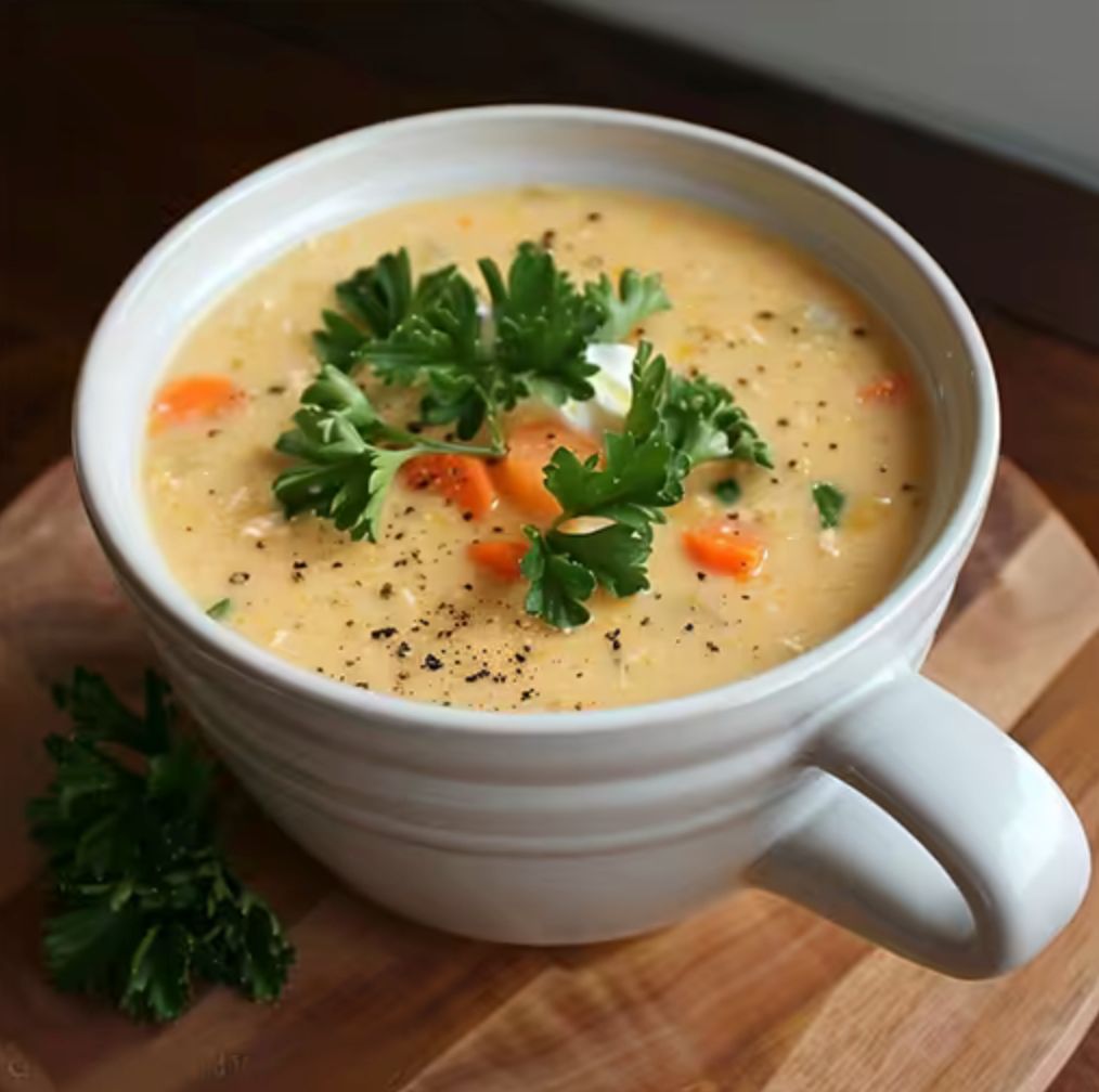 شوربة كريمة بالدجاج