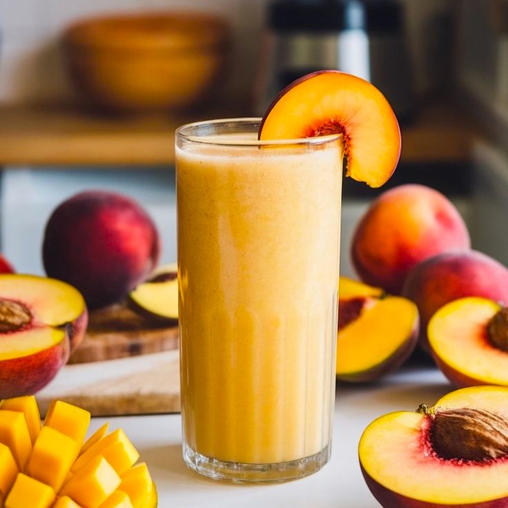 سموذي مانجو خوخ – Mango peach smoothie