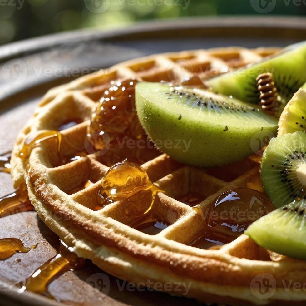 وافل كيوي بالعسل – waffle kiwi with honey