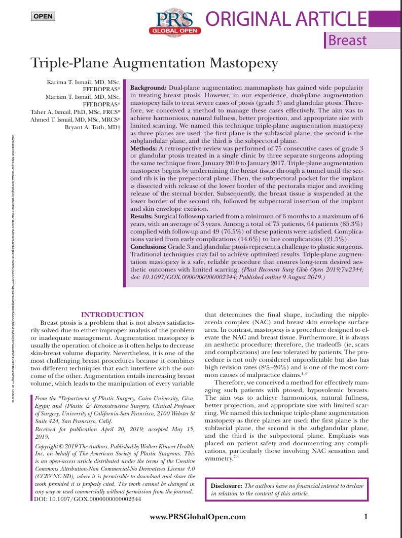 Triple-Plane Augmentation Mastopexy - Page 1