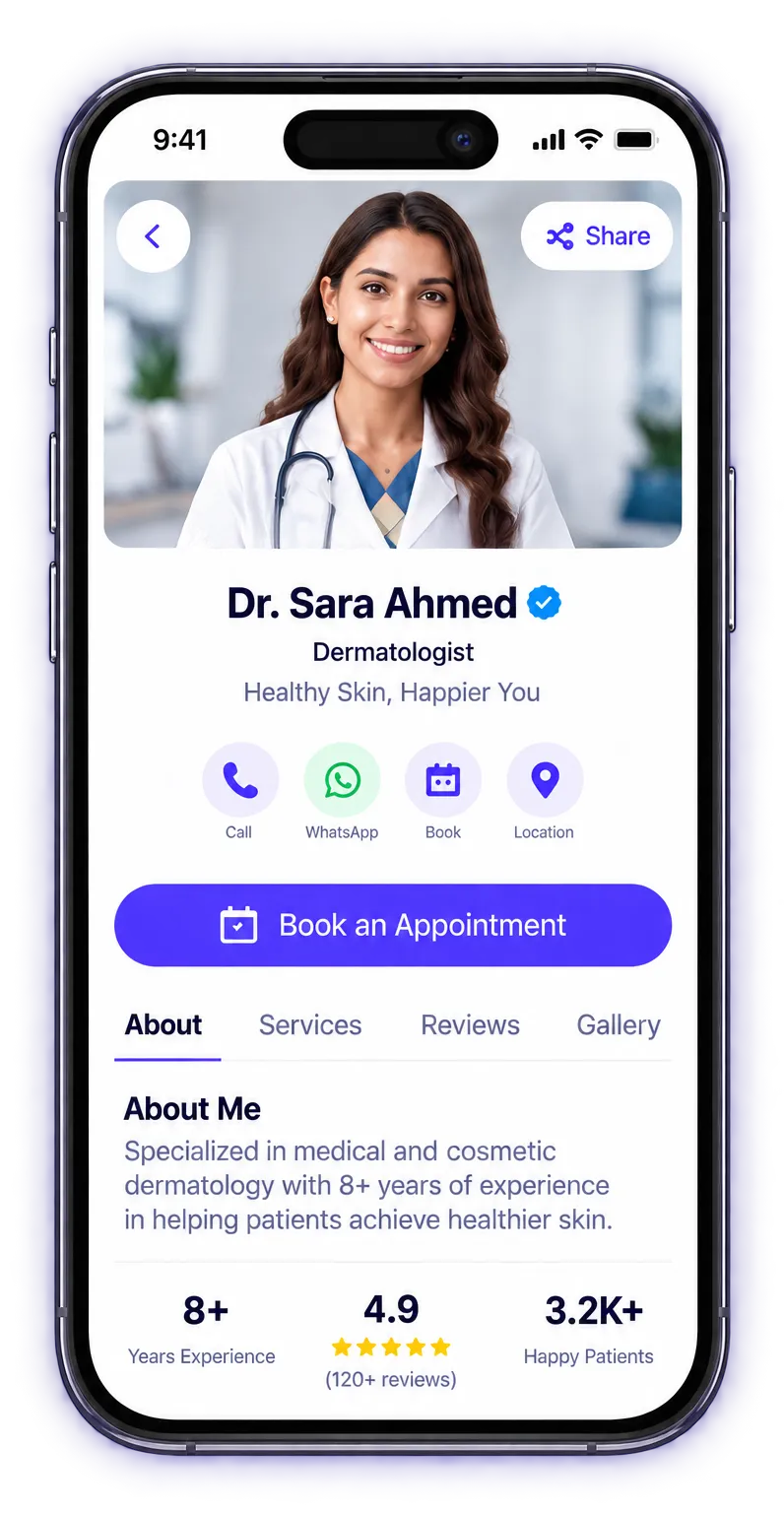 Seva professional profile on a phone